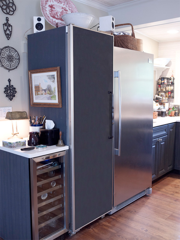 Large stainless steel kitchen refrigerator
