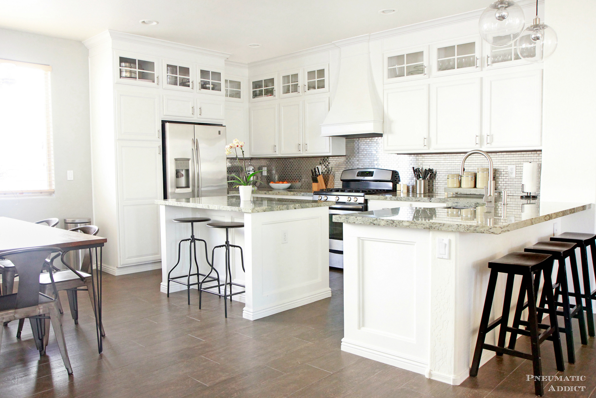 Updated kitchen with white cabinets