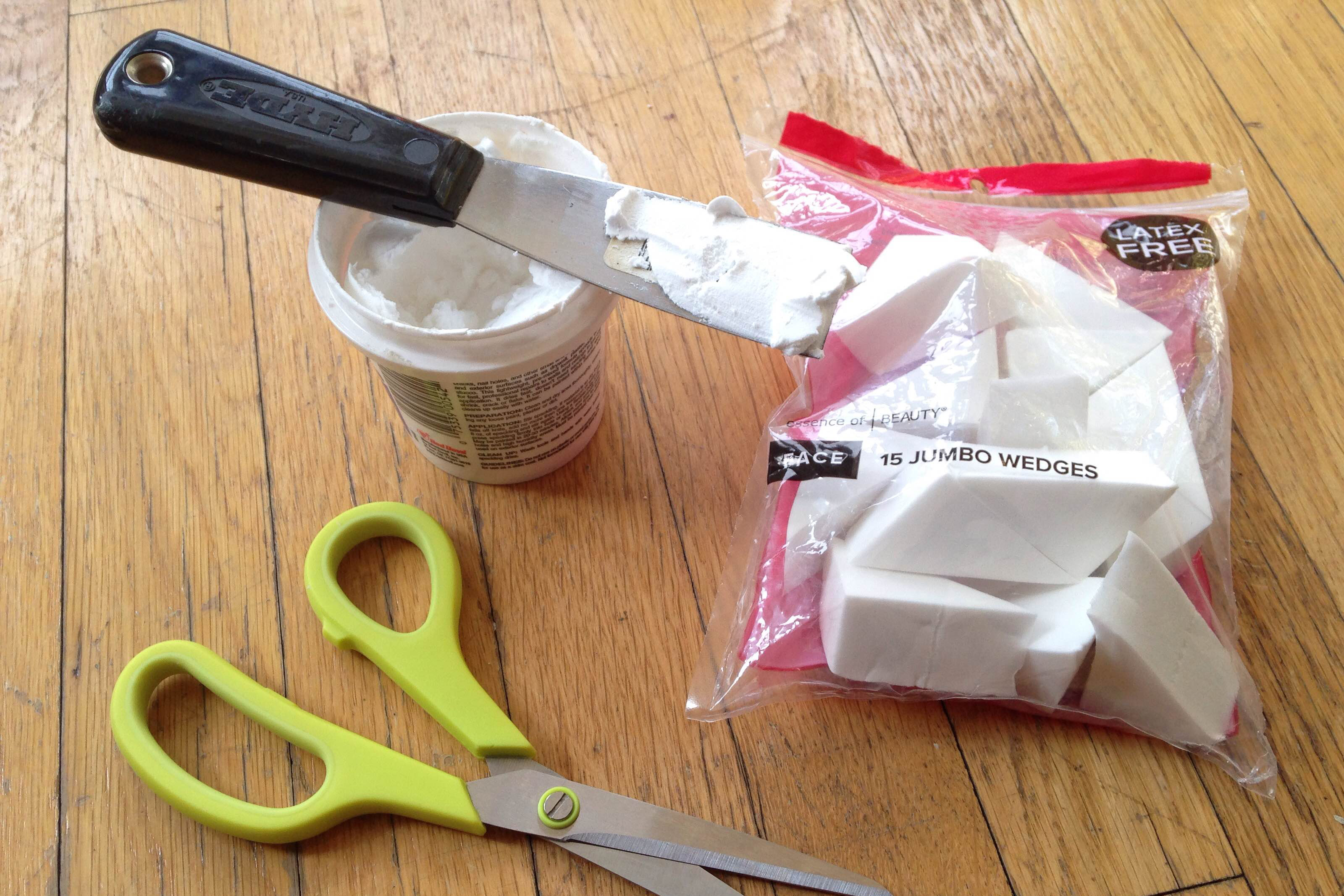 Supplies for DIY repair of a hole in a wall