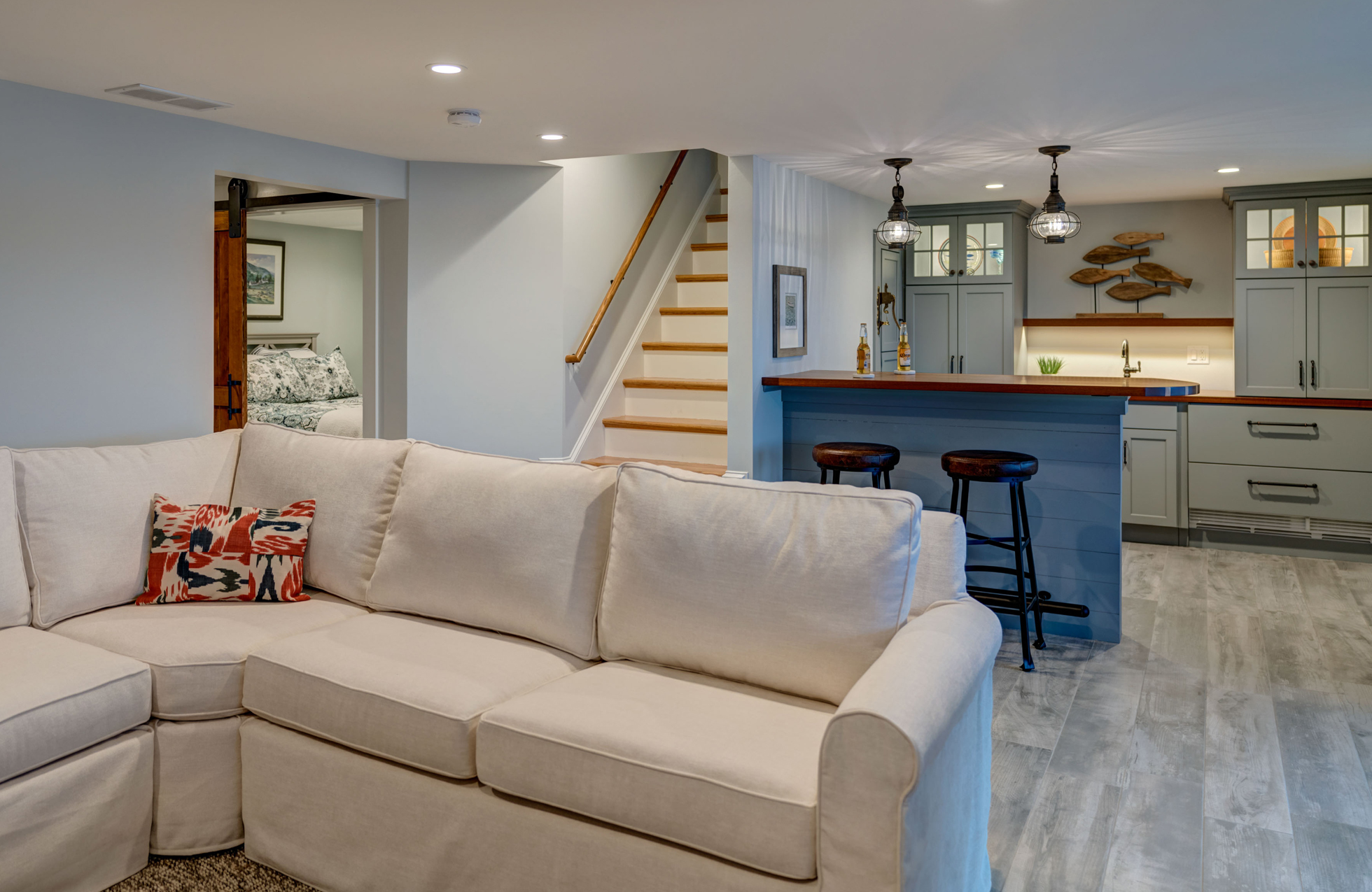Renovated home basement