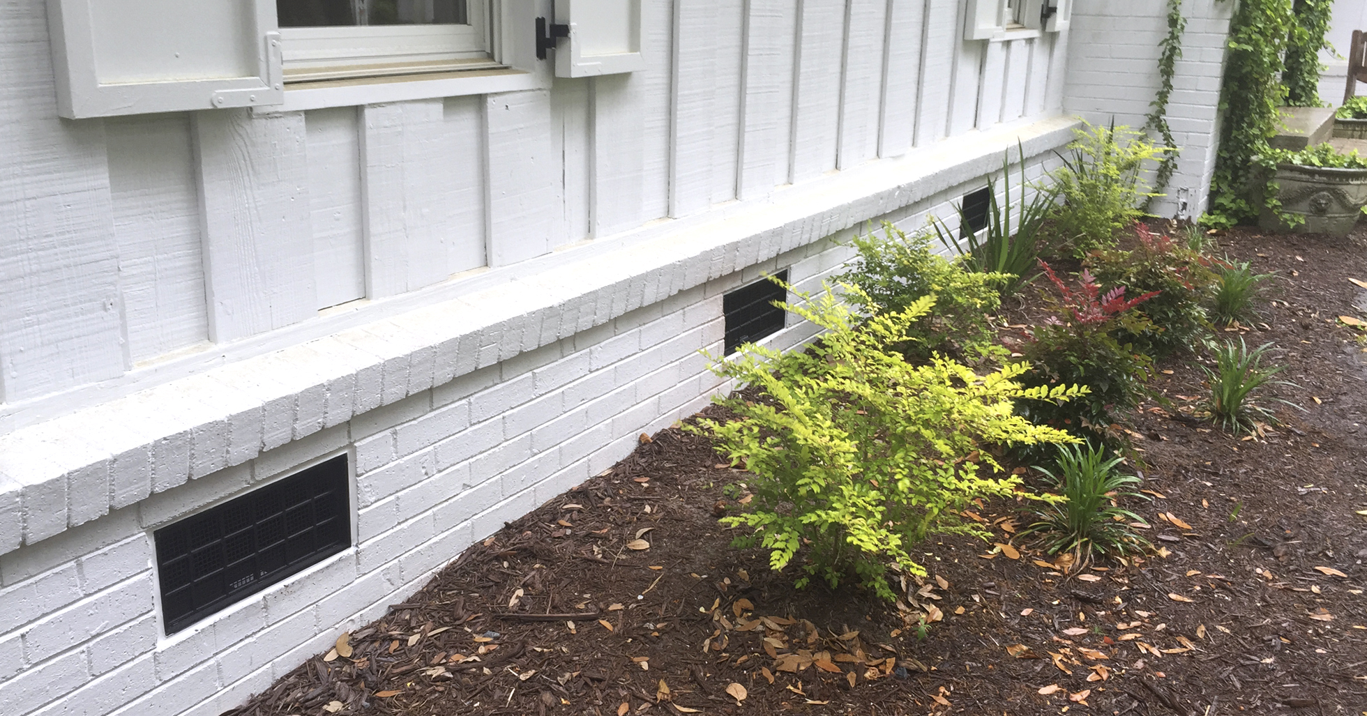 Flood vents in a home foundation