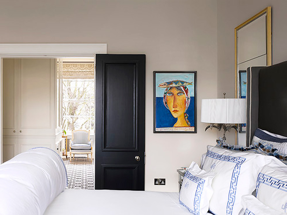 Bedroom door painted black