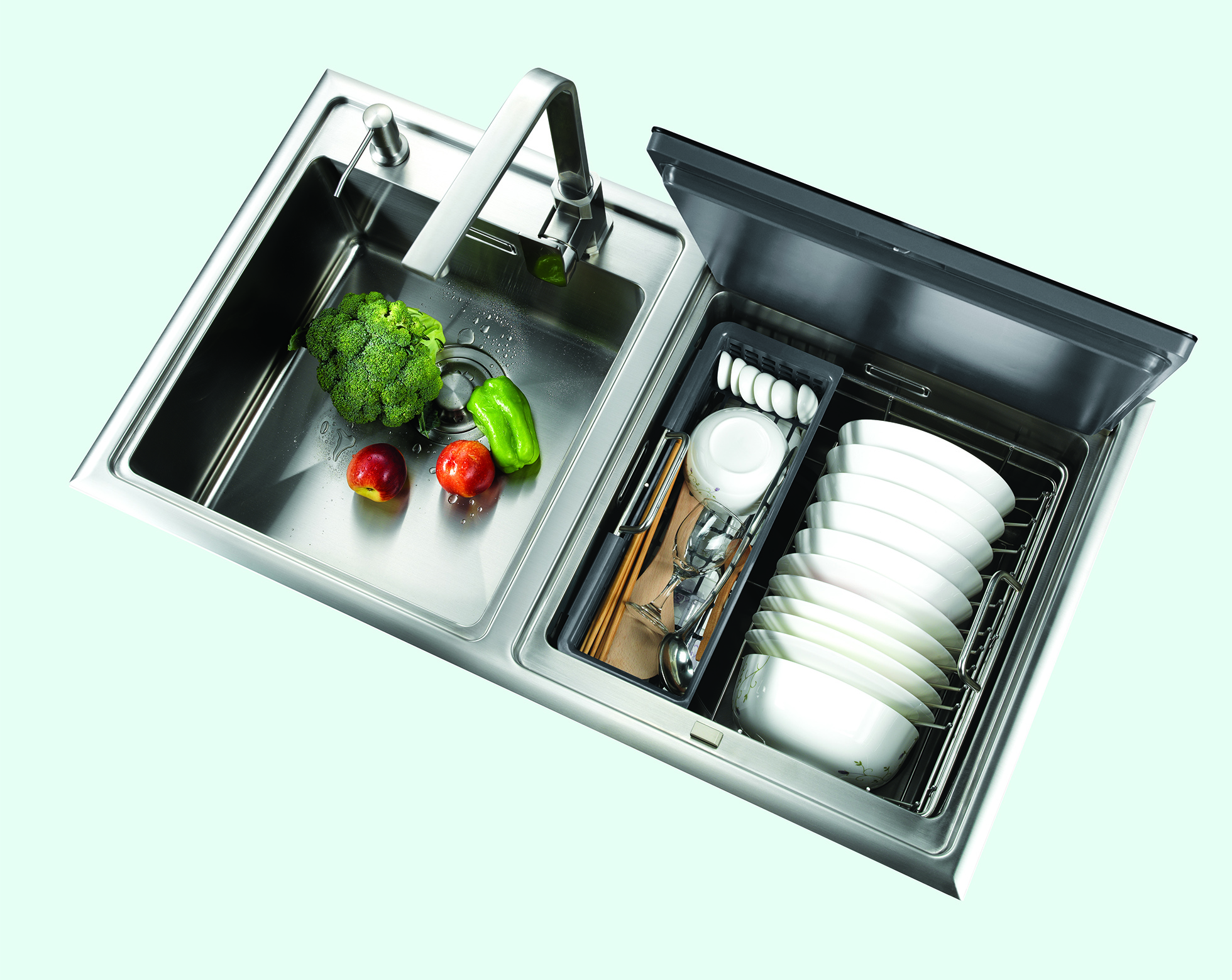 Overhead view of sink/dishwasher combo | Homes of Tomorrow