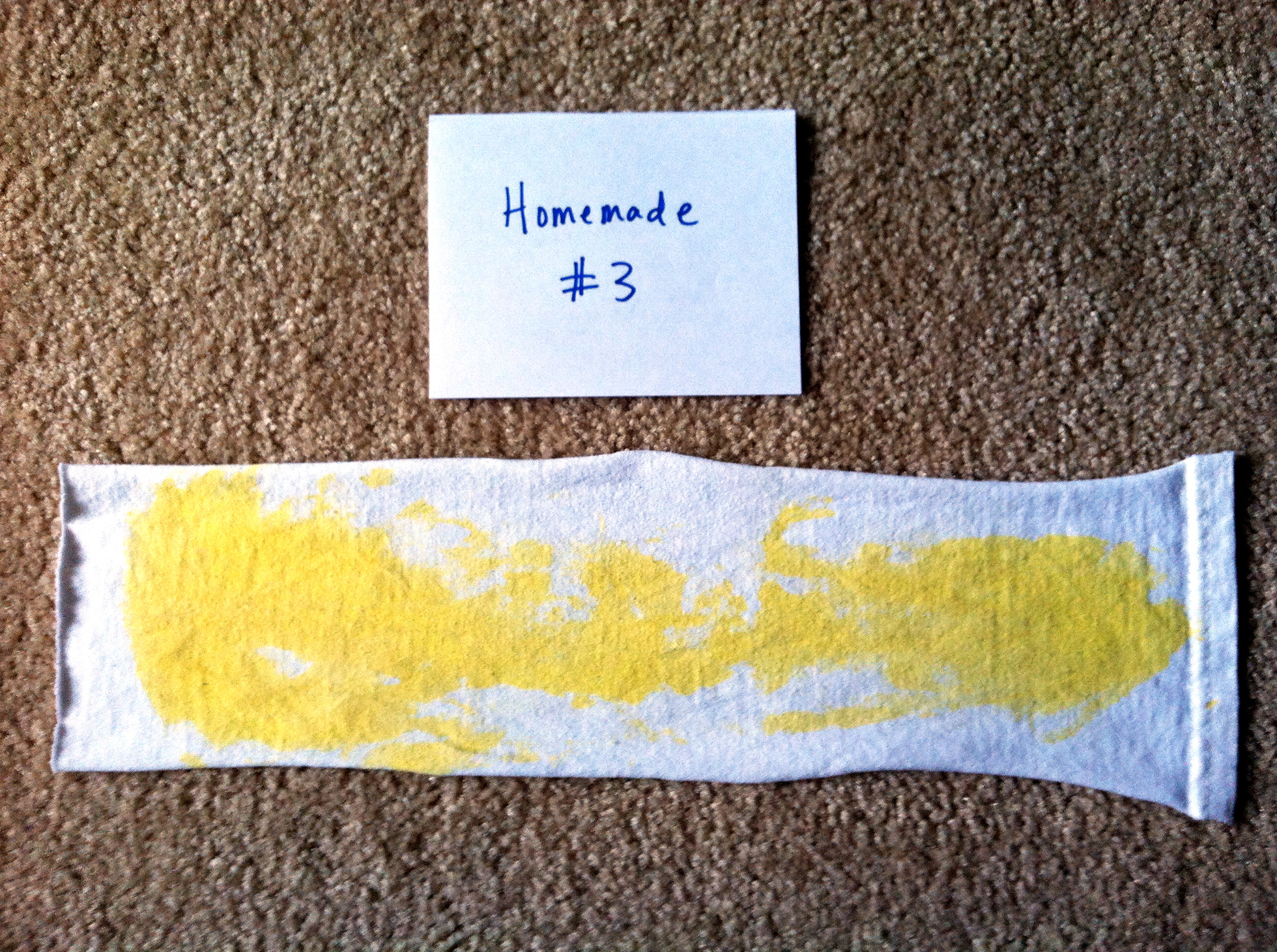 Test strip after washing with homemade detergent #3