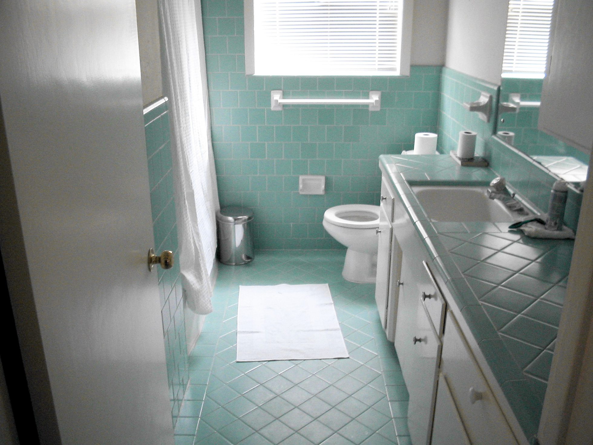 A contractor using your home's bathroom