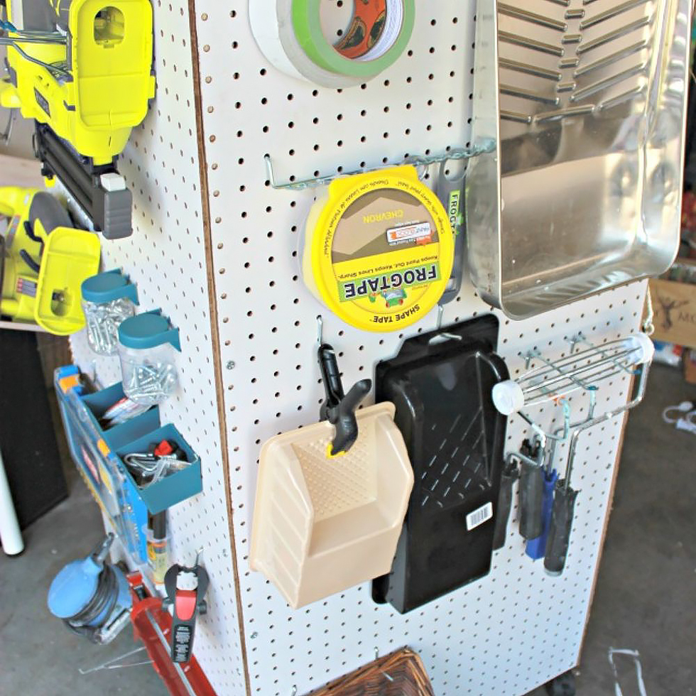 Portable pegboard tool storage caddy