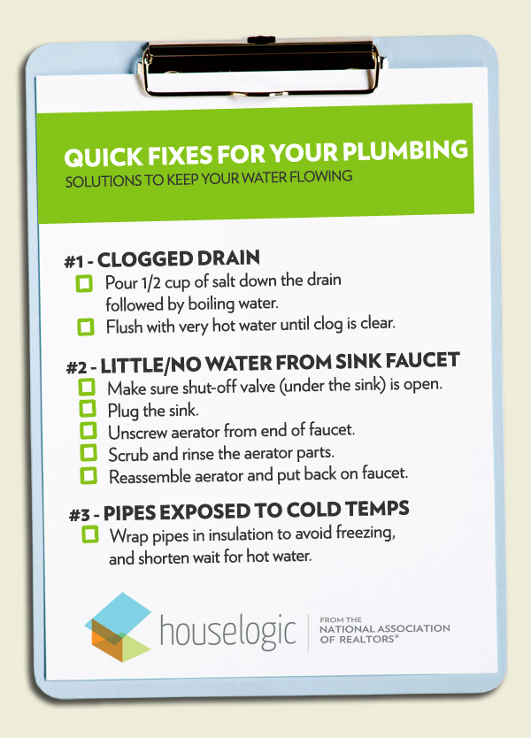 Quick fixes for your plumbing checklist