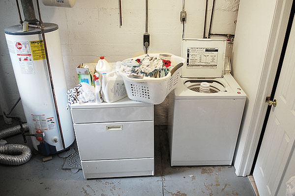 Washing machine in home's basement