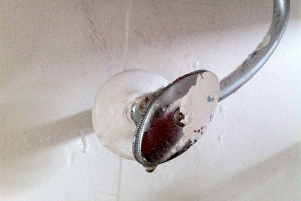 Water shutoff valve below a sink