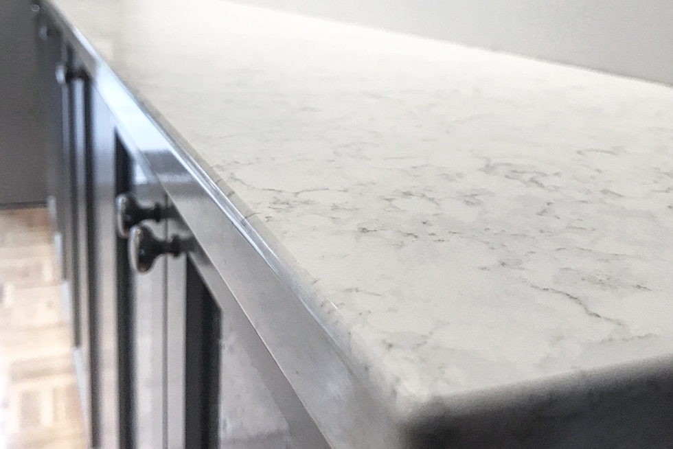A close-up of silestone quartz countertop