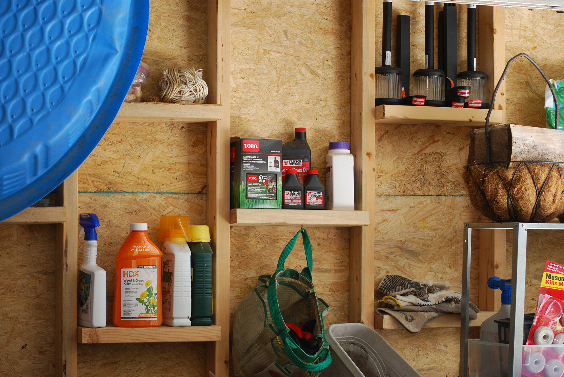 Between the studs garage shelving