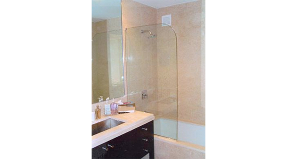 Glass shower partition