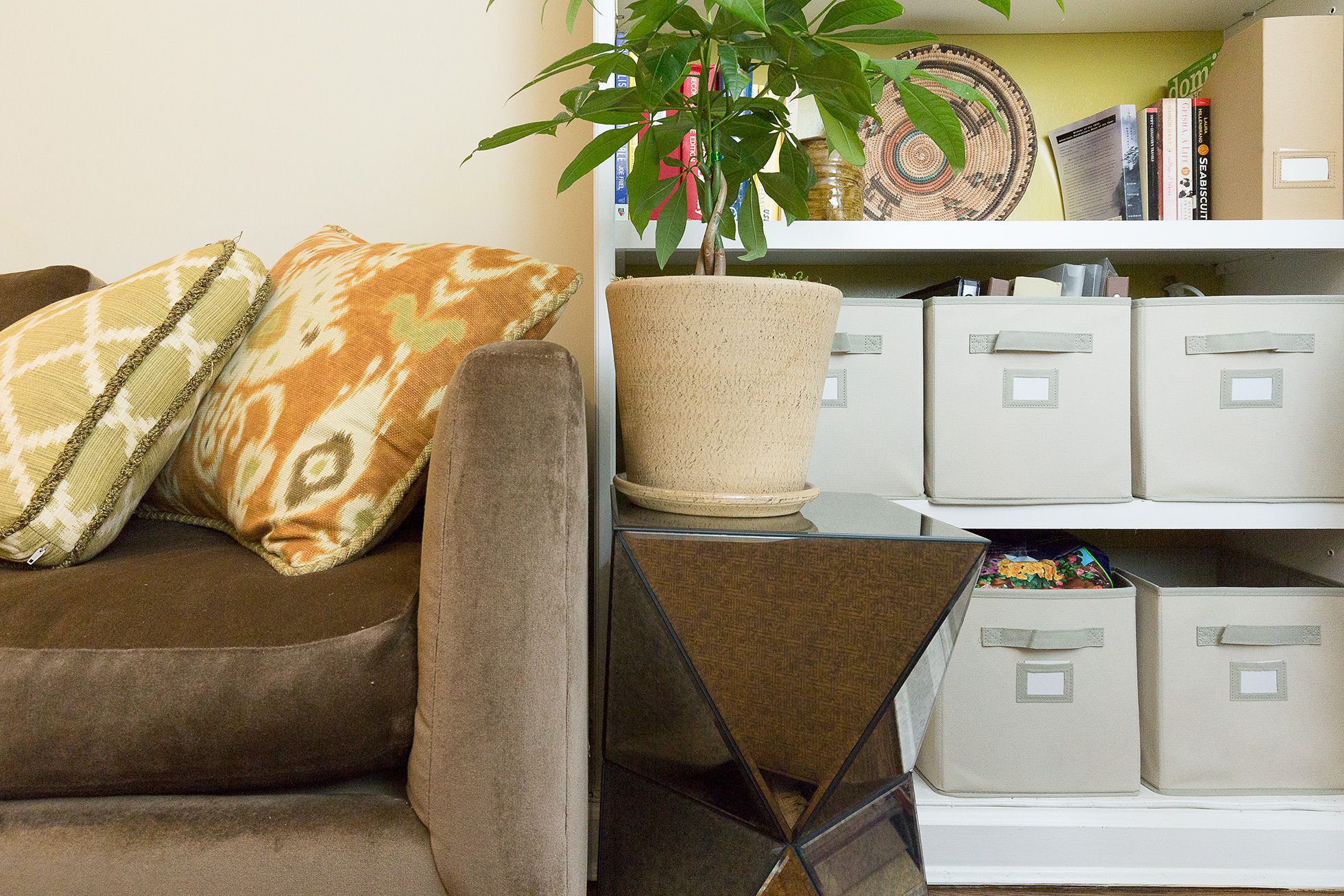 Uniform containers are part of this home's aesthetic