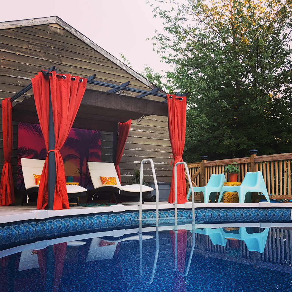 Swimming pool at the Decor Deconstructed home