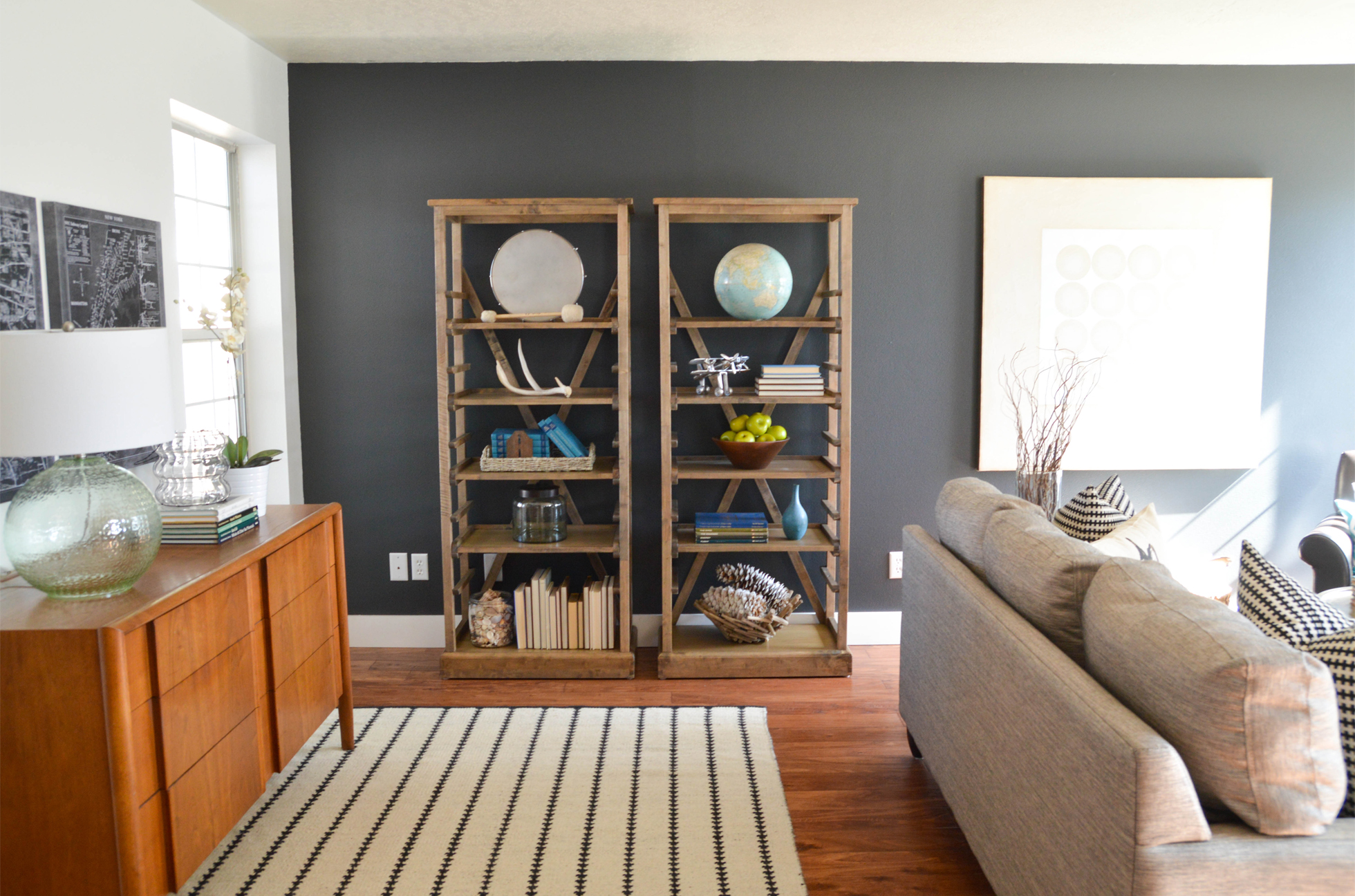 Charcoal paint in a home living room