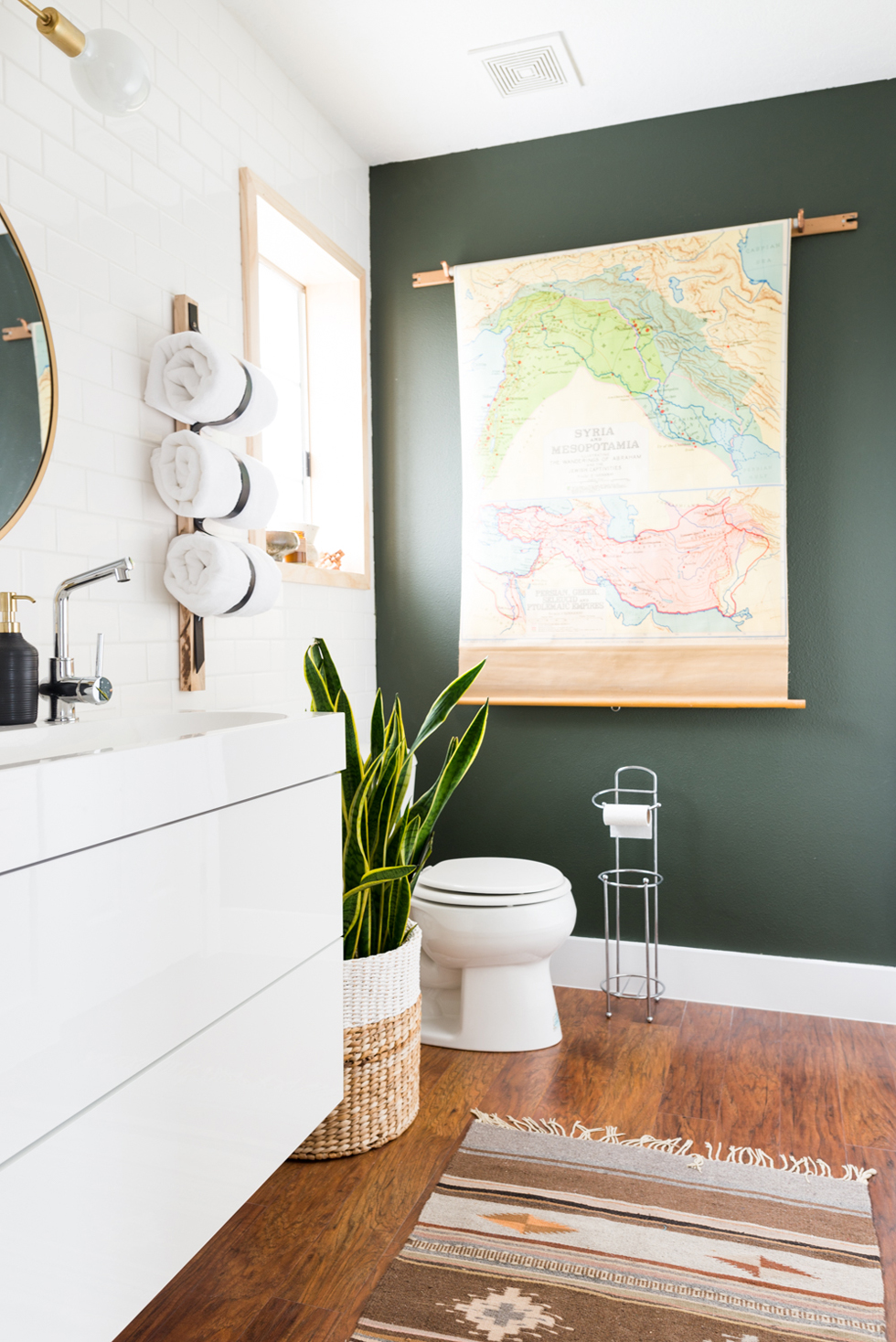 Green wall paint in a home