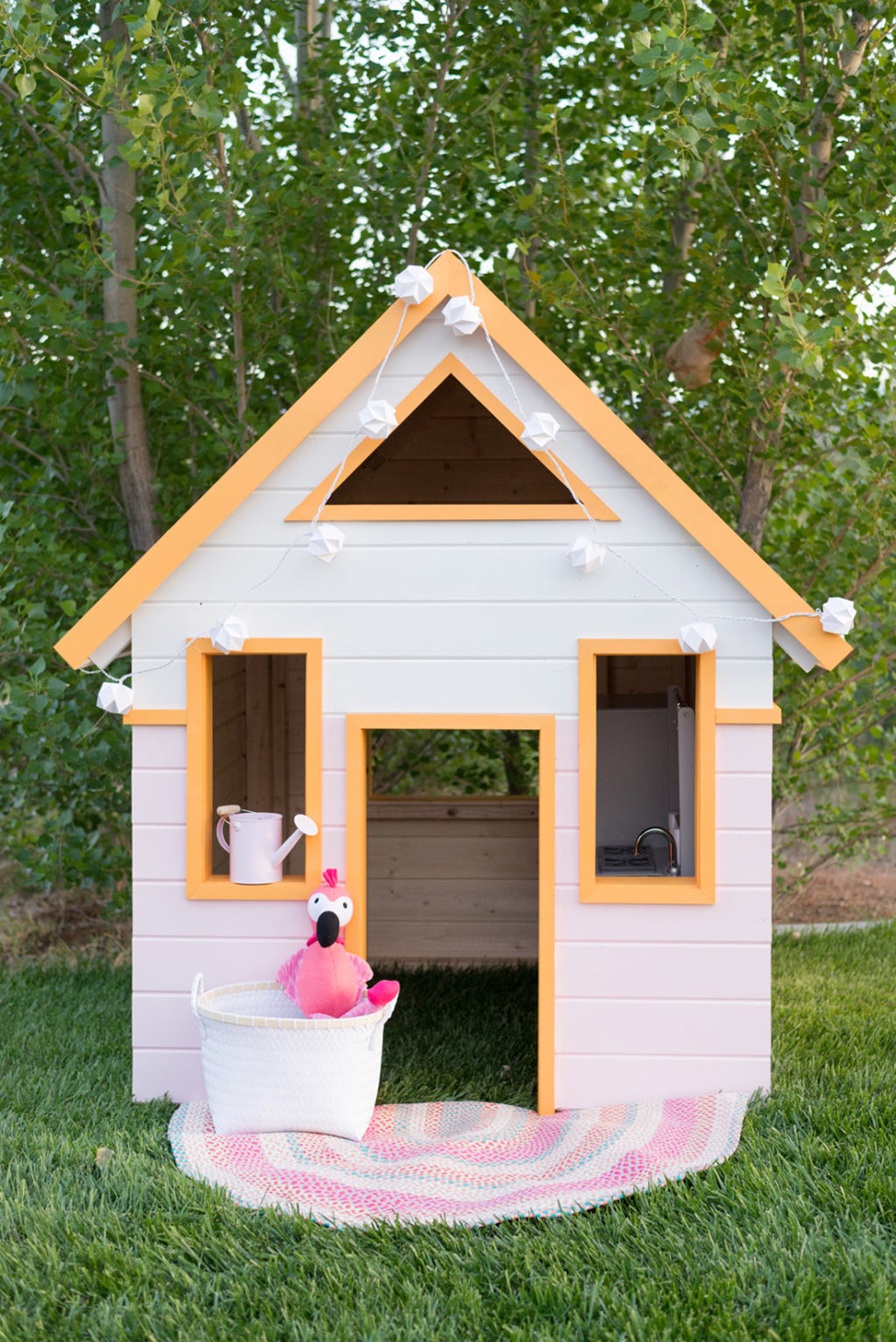 Children's playhouse painted pink